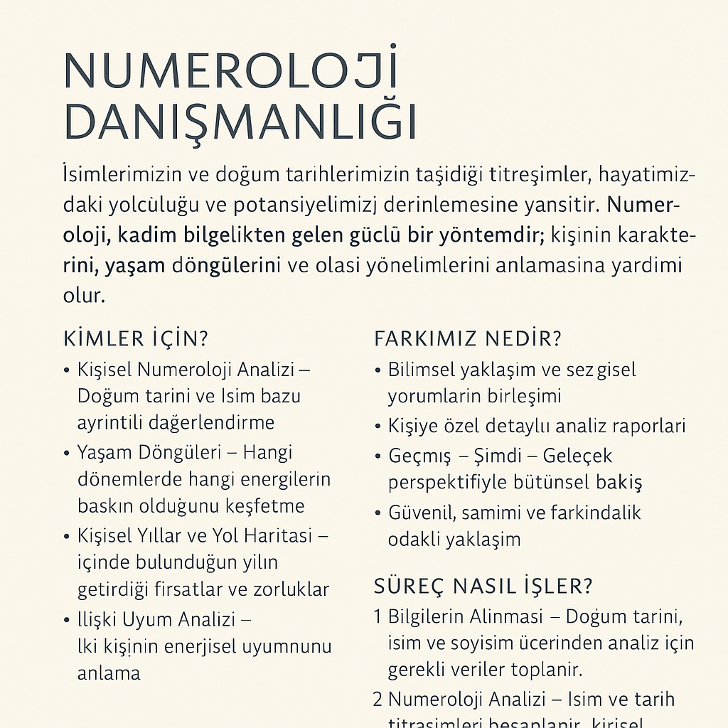 Numeroloji Danışmanlığı