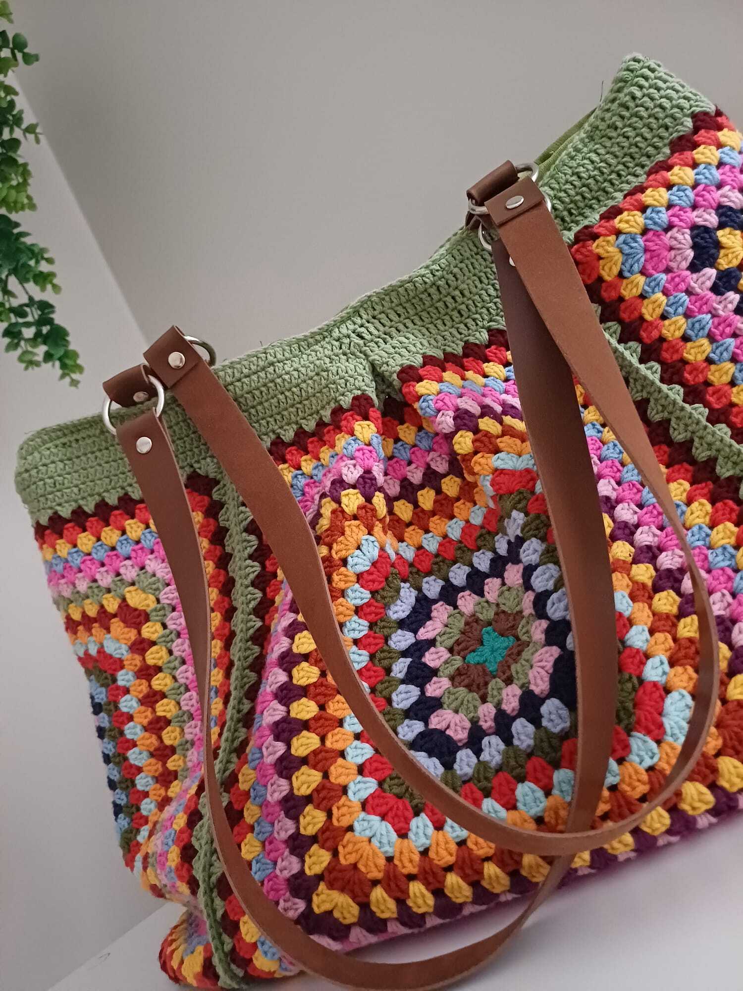 El Örgüsü Karışık Renkli Poppins Çanta
