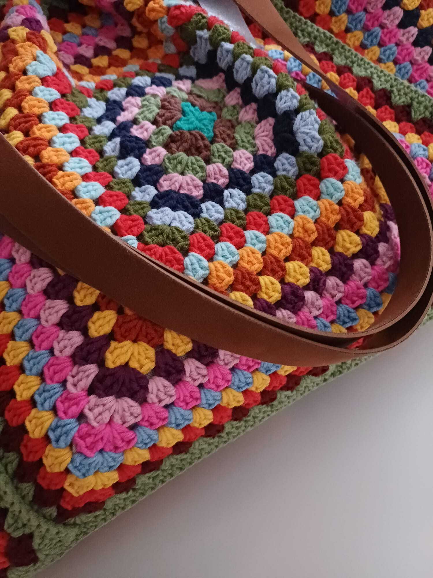 El Örgüsü Karışık Renkli Poppins Çanta