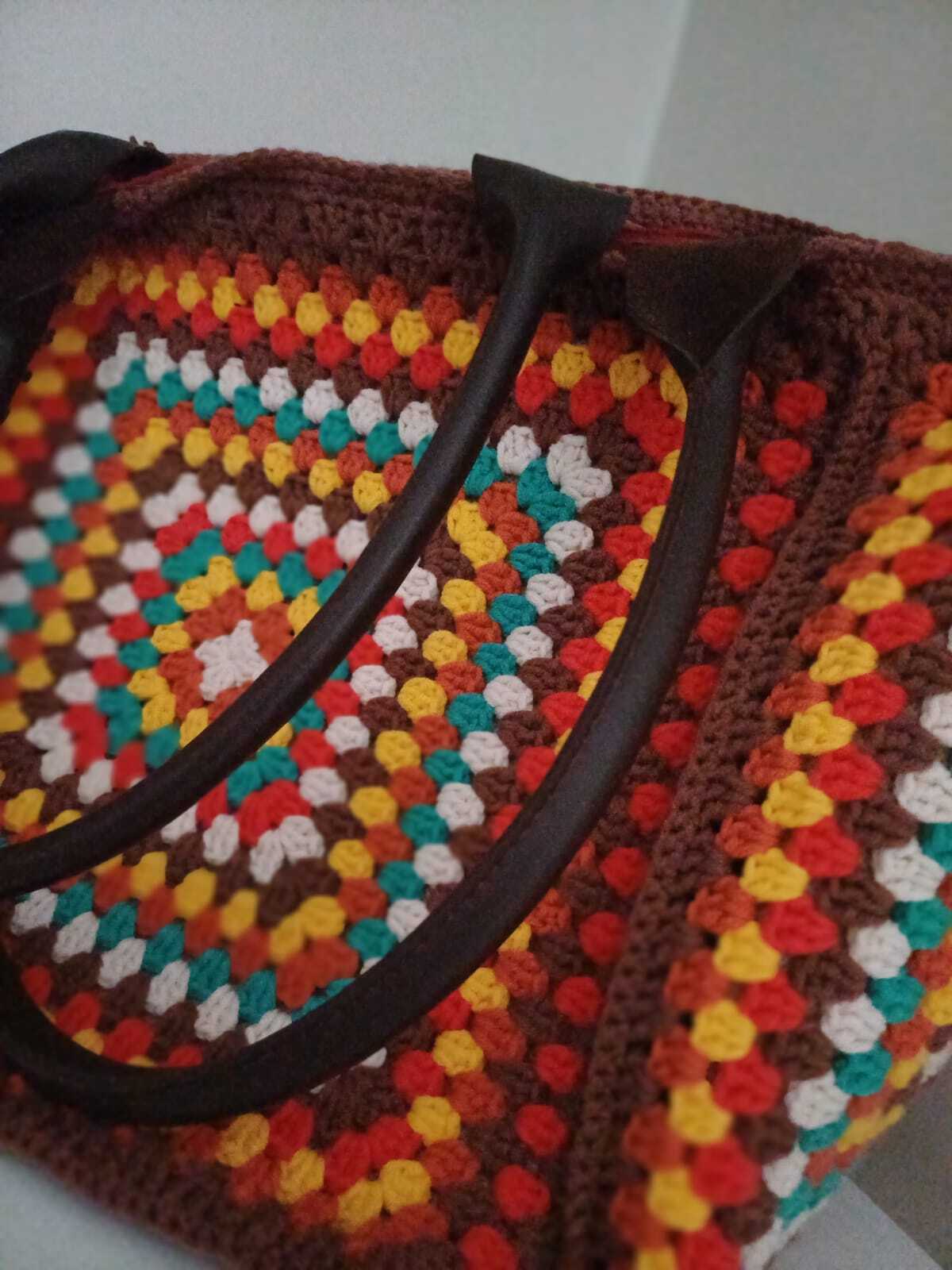 El Yapımı Tığ İşi Hafta Sonu Büyük Seyahat Çantası