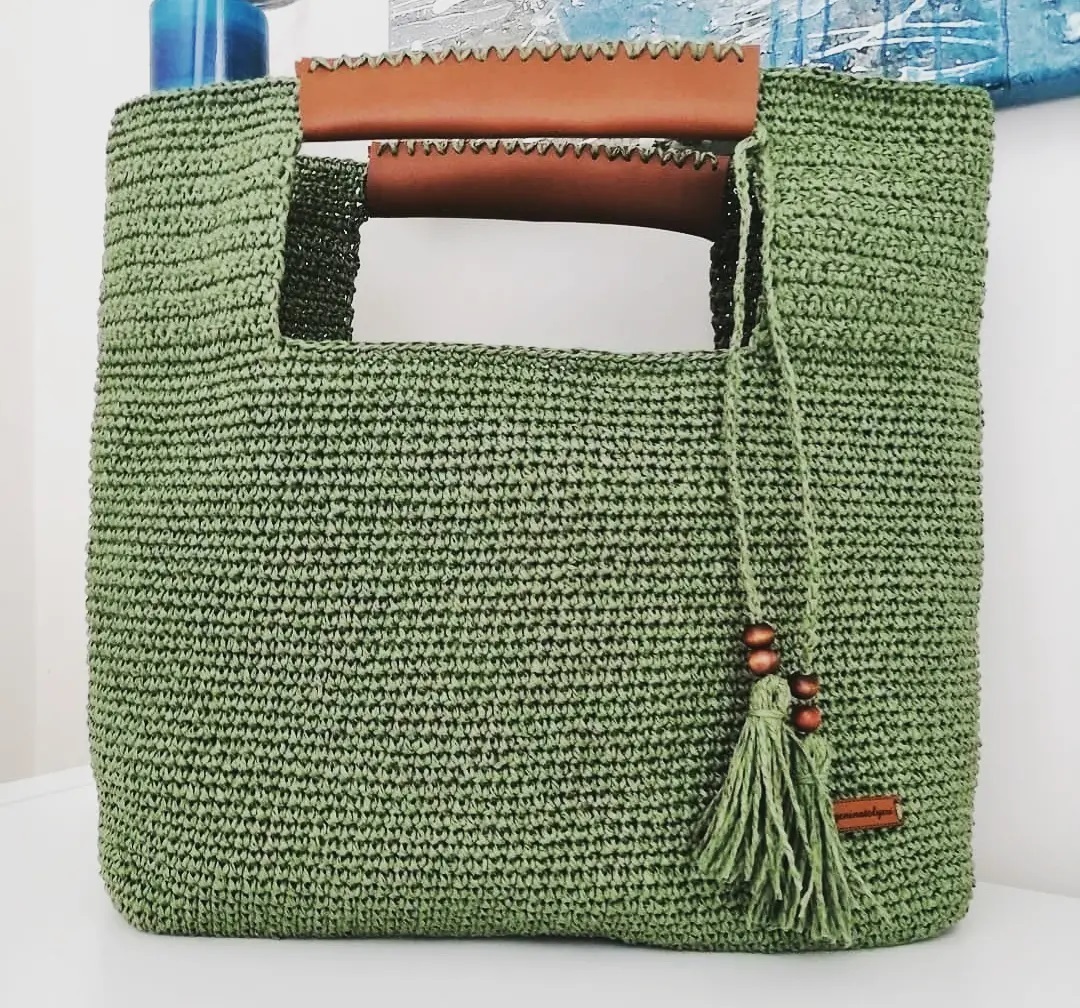 El Örgüsü Kağıt İp Yazlık Bodrum Çanta 