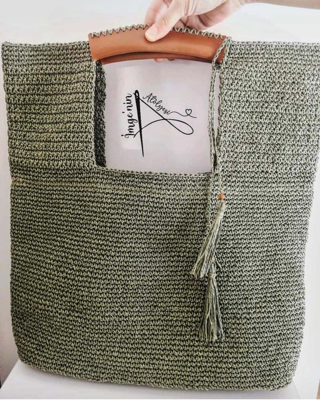 El Örgüsü Kağıt İp Yazlık Bodrum Çanta 